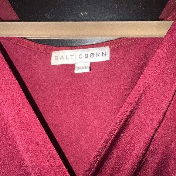 Baltic Born Satin Maxi Dress Burgundy - Picture 2 of 3